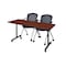 Regency Regency Kobe 72 x 24 in. Mobile T-Base Training Table- Cherry, 2 Cadence Nesting Chairs MKTRCC7224CH23BK - alternate 1